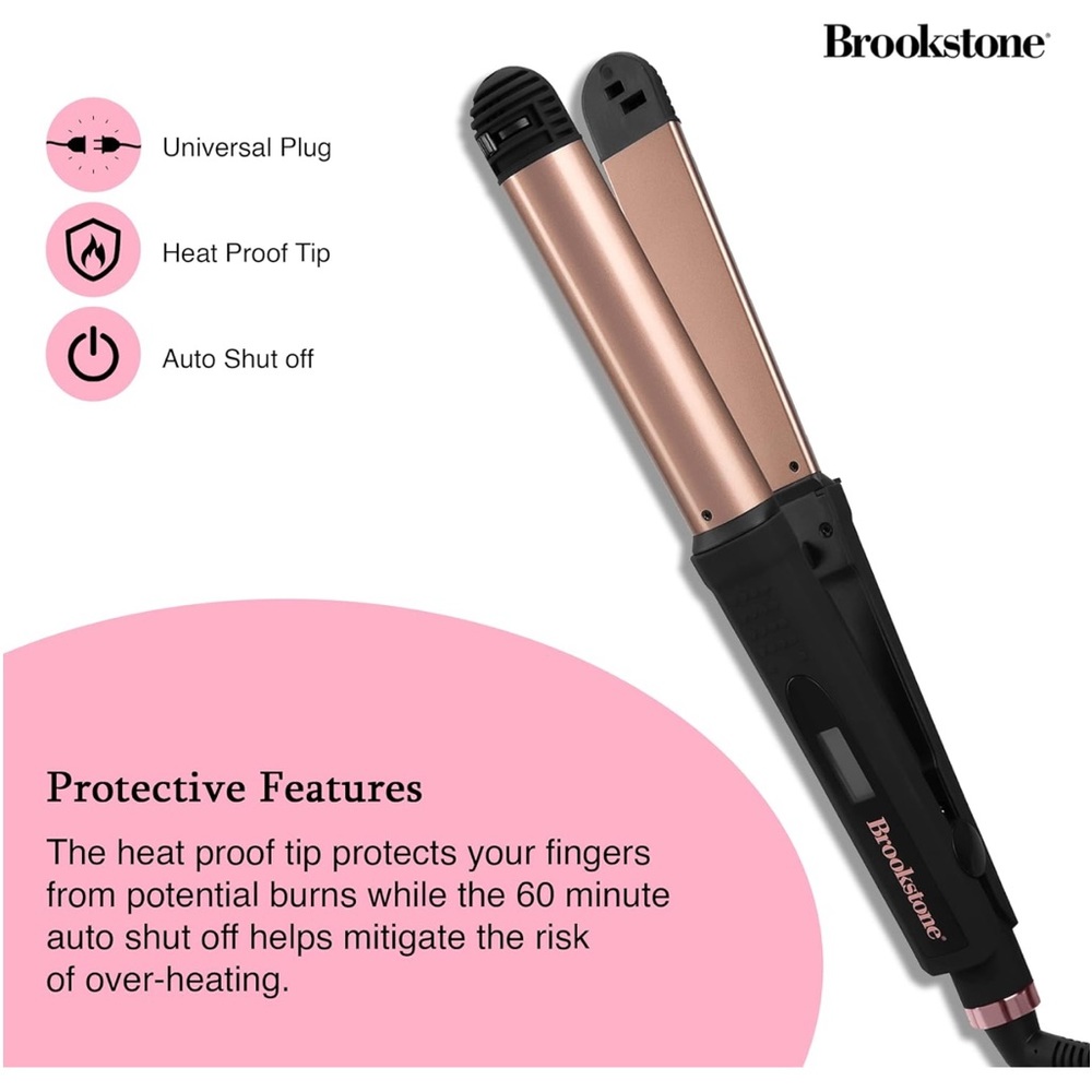 Brookstone Powershine Pro Technology 2-in-1 Styler Curling Iron Flat Iron - Picture 4 of 6